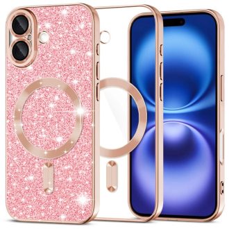   iPhone 17 6,3" Techsuit GLITTER MagSafe tok, rózsaarany