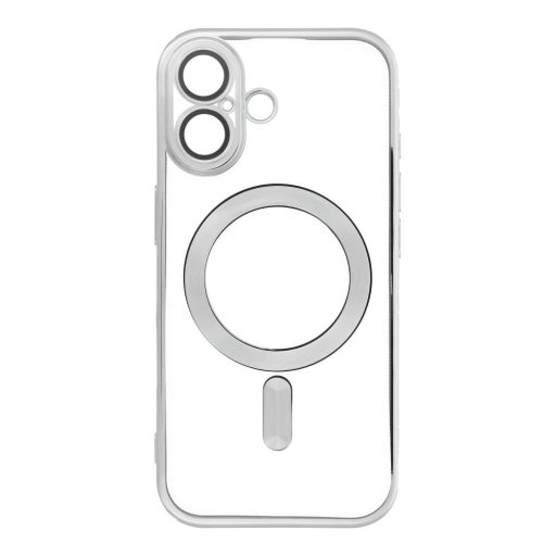 iPhone 13 ELECTRO MAG COVER MagSafe kompatibilis szilikon tok, ezüst