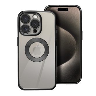 iPhone 16 Pro - GLAM tok, kameravédővel, Fekete