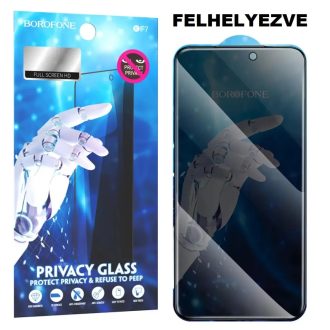   iPhone 17 Pro Max - betekintésgátló (Privacy) 5D edzett üvegfólia - Felhelyezve