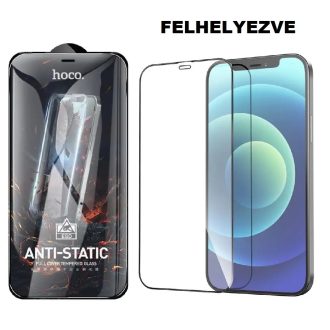   iPhone 16 Pro - teljes képernyős edzett üvegfólia - Antisztatikus - Fekete kerettel